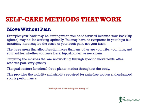 Preview: The goal of Move Without Pain is to restyore functional three planar movement to provide the mobility and stability required for pain-free motion